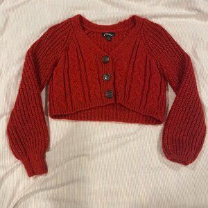 Target Art Class cropped chunky-knit button cardigan